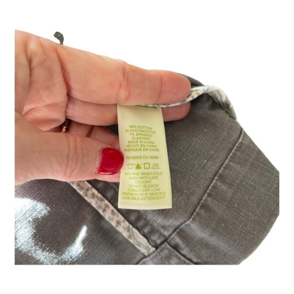 Vtg 90s Sigrid Olsen Chore Jacket Womens 4 Gray Front Snap Neutral Field Barn - Picture 9 of 11